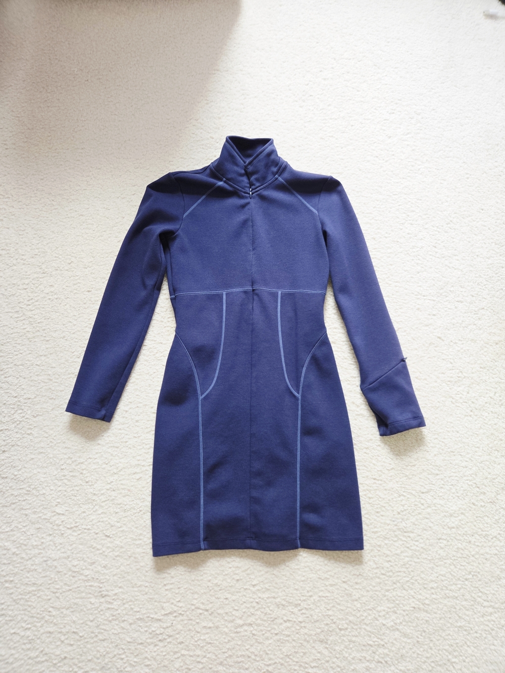 Athleta Midnight Blue Long-Sleeve Mock Neck Dress
